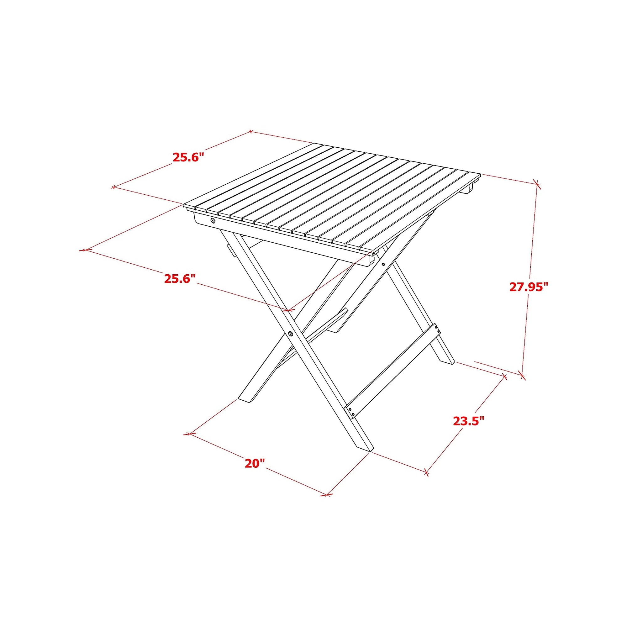 East West Furniture SEBS3CWNA 3-Piece Outdoor Dining Set Contains a Folding Camping Table and 2 Outdoor Side Chairs Suitable for Garden, Terrace, Bistro, and Porch - Natural Oil Finish