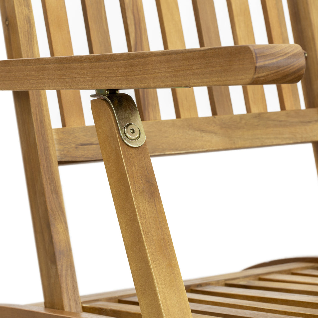 East West Furniture BSLCDNA Salinas Patio Chaise Lounge - Outdoor Acacia Wood Sunlounger Chairs for Poolside