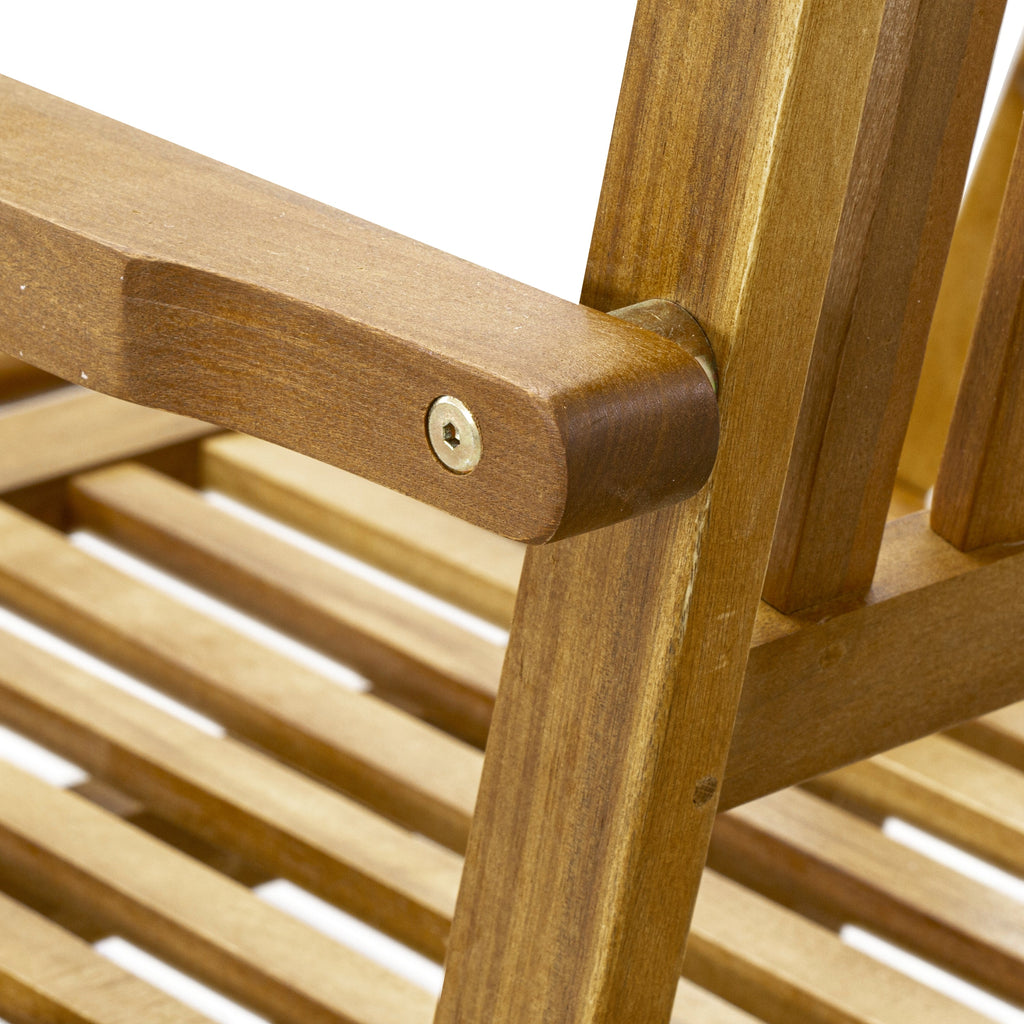East West Furniture BSLCDNA Salinas Patio Chaise Lounge - Outdoor Acacia Wood Sunlounger Chairs for Poolside