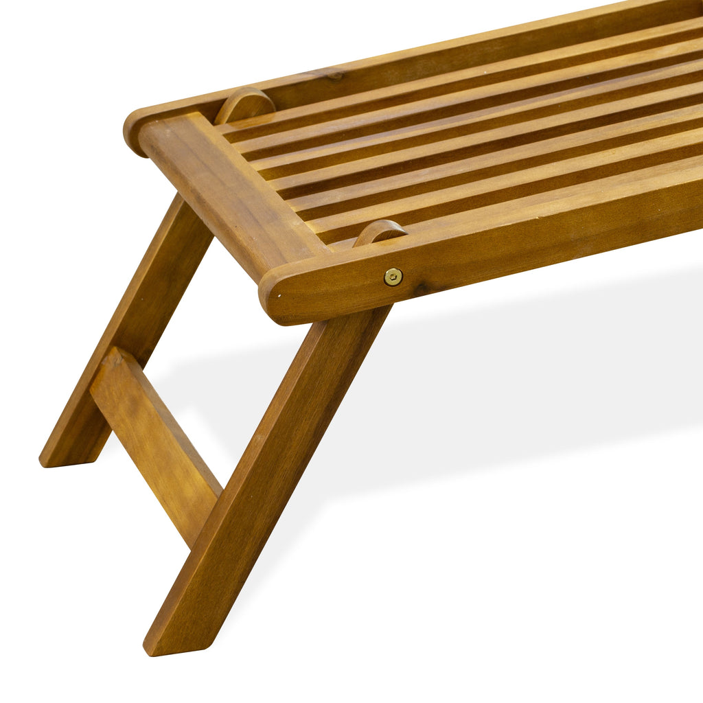 East West Furniture BSLCDNA Salinas Patio Chaise Lounge - Outdoor Acacia Wood Sunlounger Chairs for Poolside