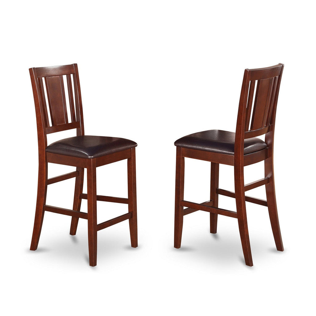 East West Furniture VNBU5-MAH-LC 5 Piece Counter Height Dining Table Set Includes a Square Kitchen Table and 4 Faux Leather Upholstered Dining Chairs