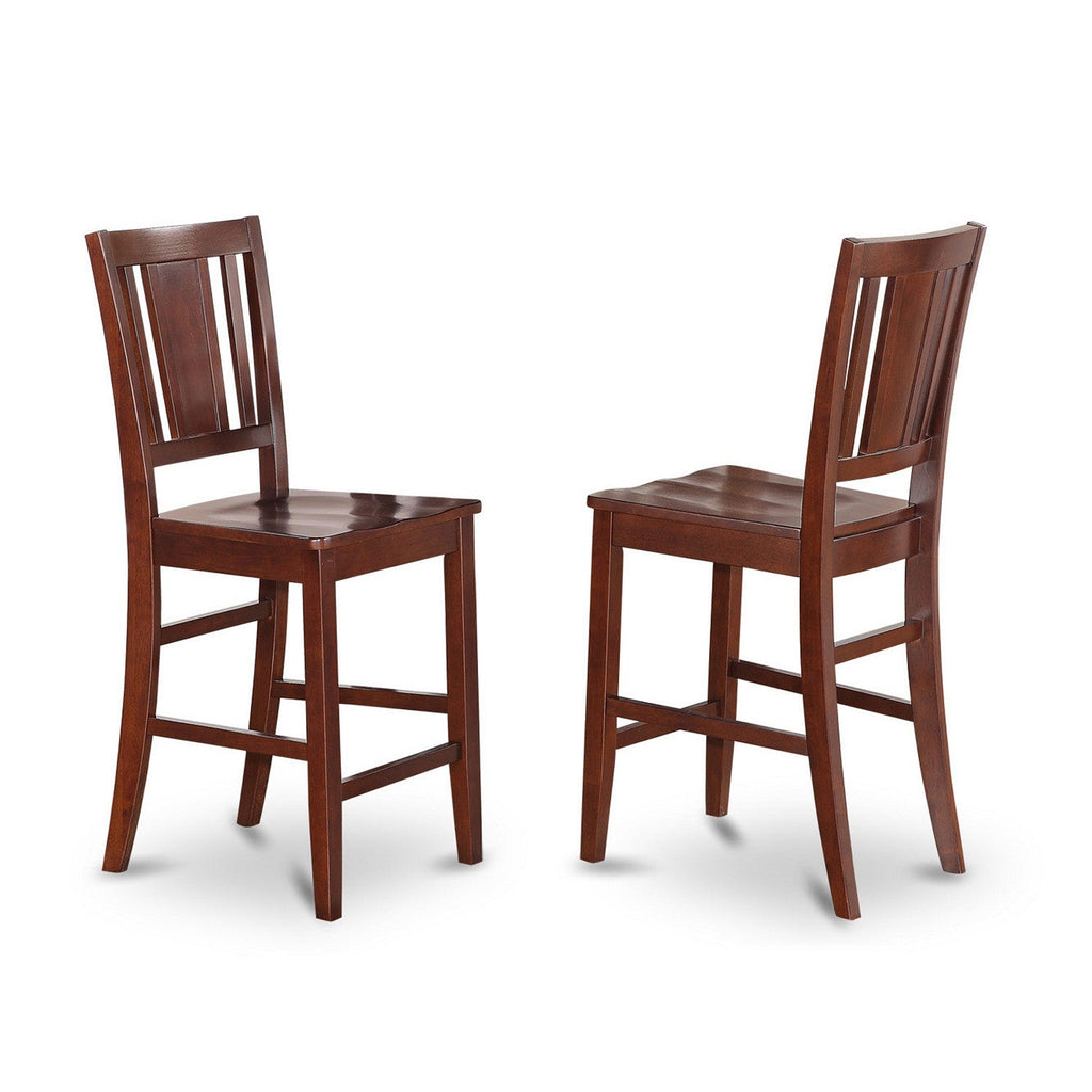 East West Furniture DUBU7H-MAH-W 7 Piece Counter Height Dining Set Consist of a Rectangle Kitchen Table and 6 Dining Room Chairs