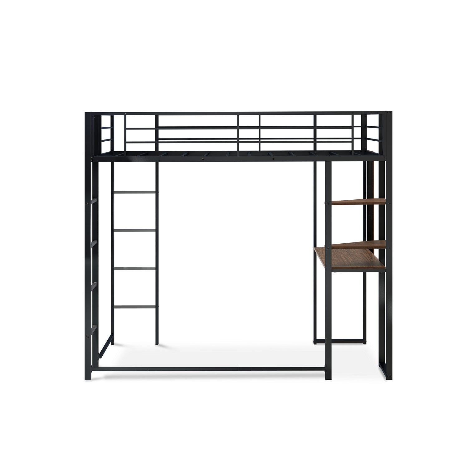 BUTLBLK Buckland Twin Loft Bed in powder coating black color