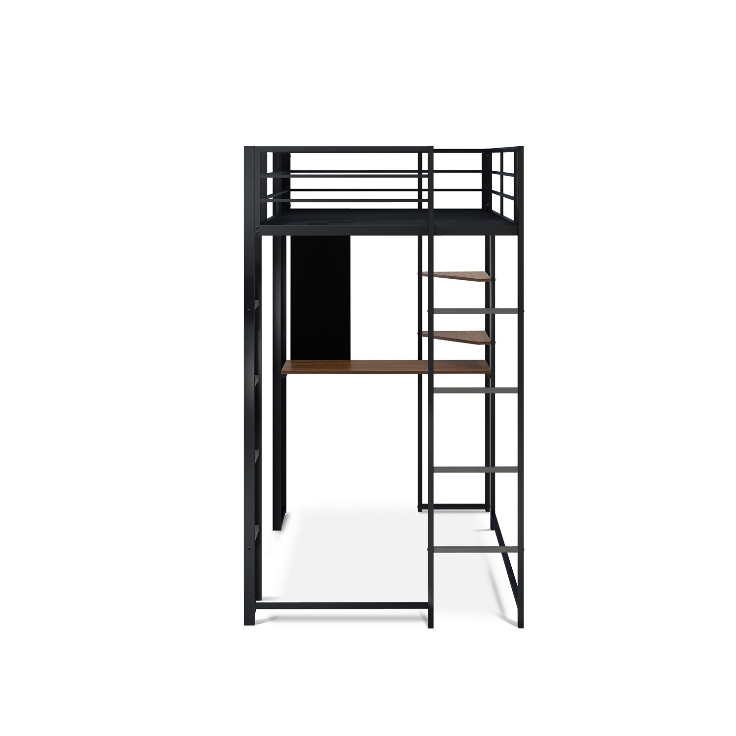 BUTLBLK Buckland Twin Loft Bed in powder coating black color