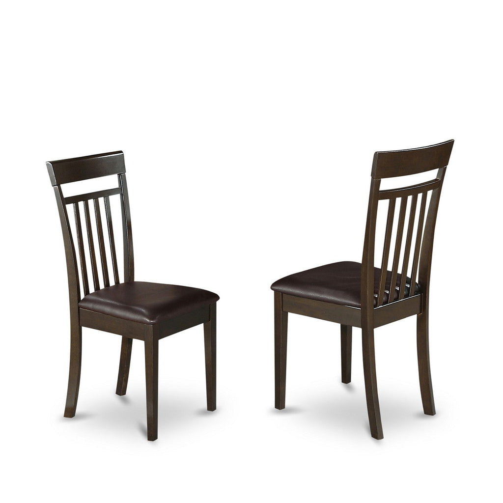 East West Furniture LYCA6-CAP-LC 6 Piece Dining Set Contains a Rectangle Dining Room Table with Butterfly Leaf and 4 Faux Leather Kitchen Chairs with a Bench