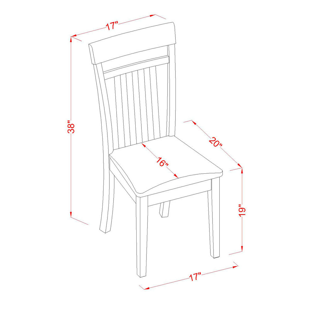 DLCA3-MAH-LC 3 PC Kitchen nook Dining set-drop leaf Table and 2 Dining Chairs