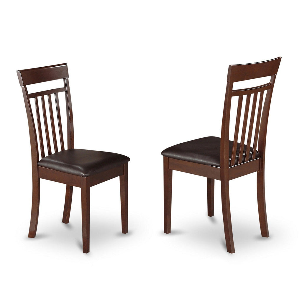 East West Furniture DUCA5-MAH-LC 5 Piece Dining Room Table Set Includes a Rectangle Kitchen Table and 4 Faux Leather Upholstered Dining Chairs