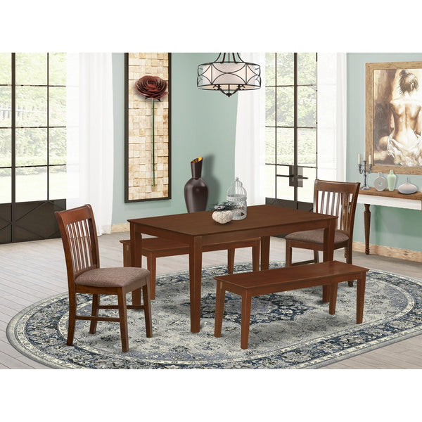 East West Furniture CANO5C-MAH-C Piece Dining Set Includes a