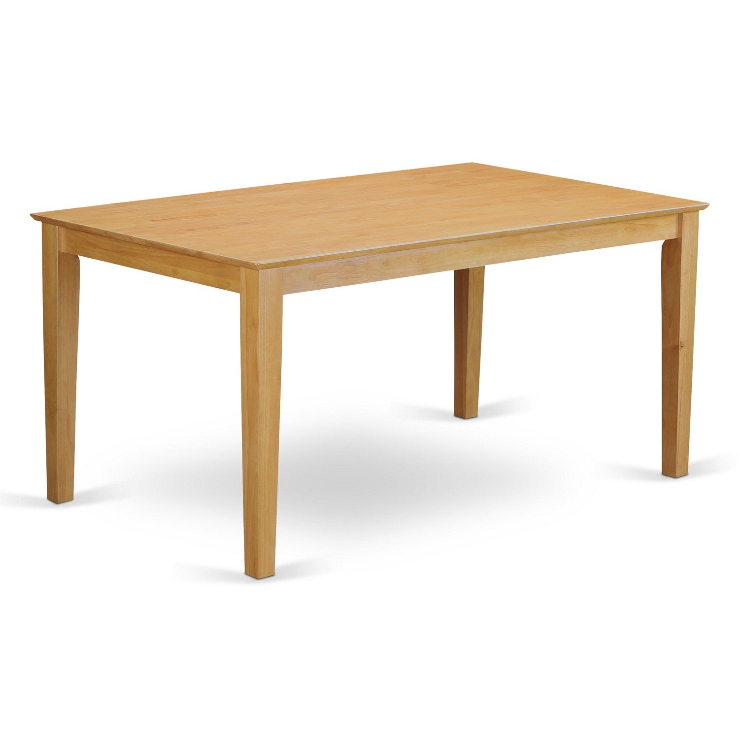 Juego de mesa de comedor de 7 piezas CAVA7-OAK-W de East West Furniture. Consta de una mesa rectangular de madera y 6 sillas de comedor de cocina.