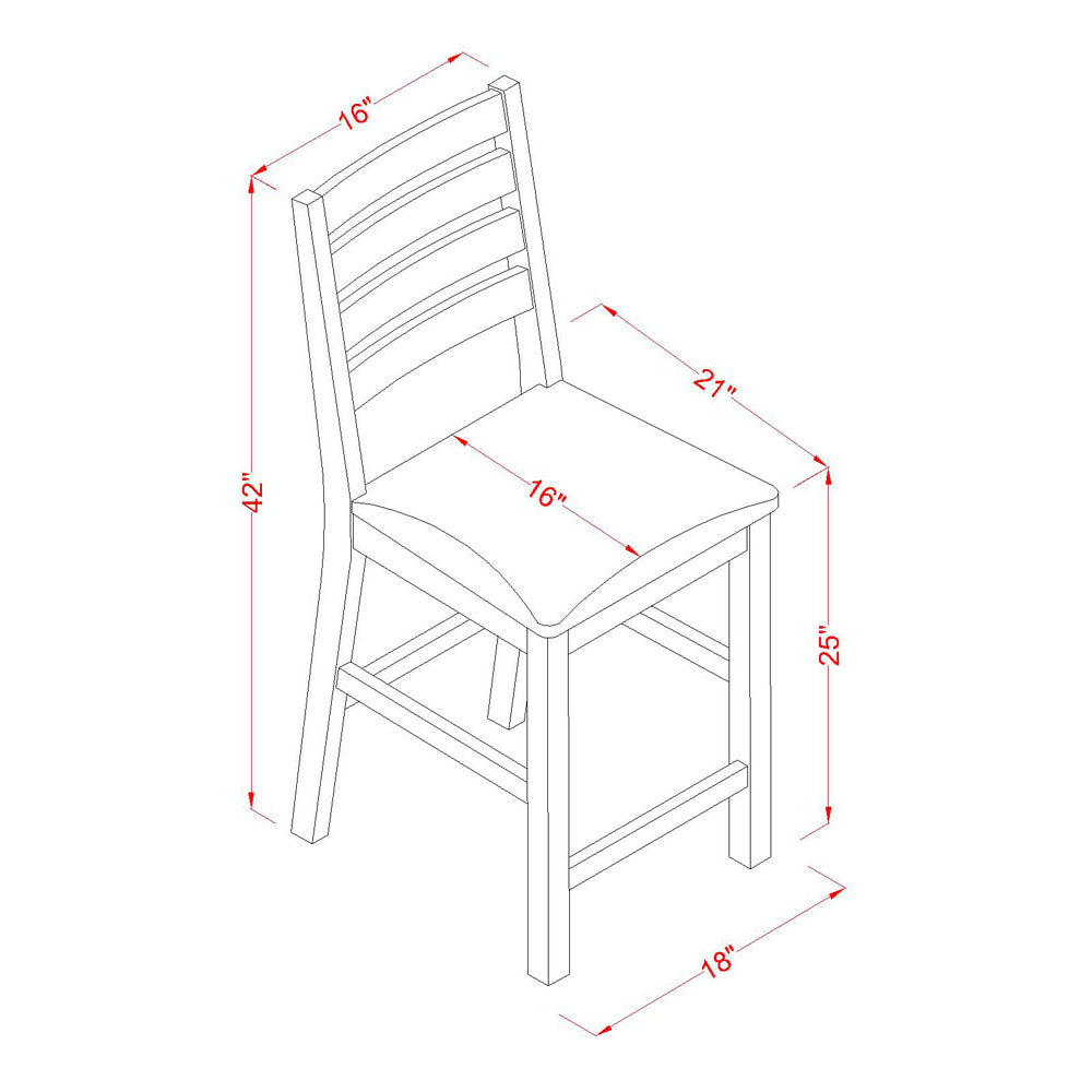 East West Furniture YACF3-OAK-C 3 Piece Counter Height Pub Set for Small Spaces Contains a Rectangle Kitchen Table and 2 Linen Fabric Dining Room Chairs, 30x48 Inch, Oak