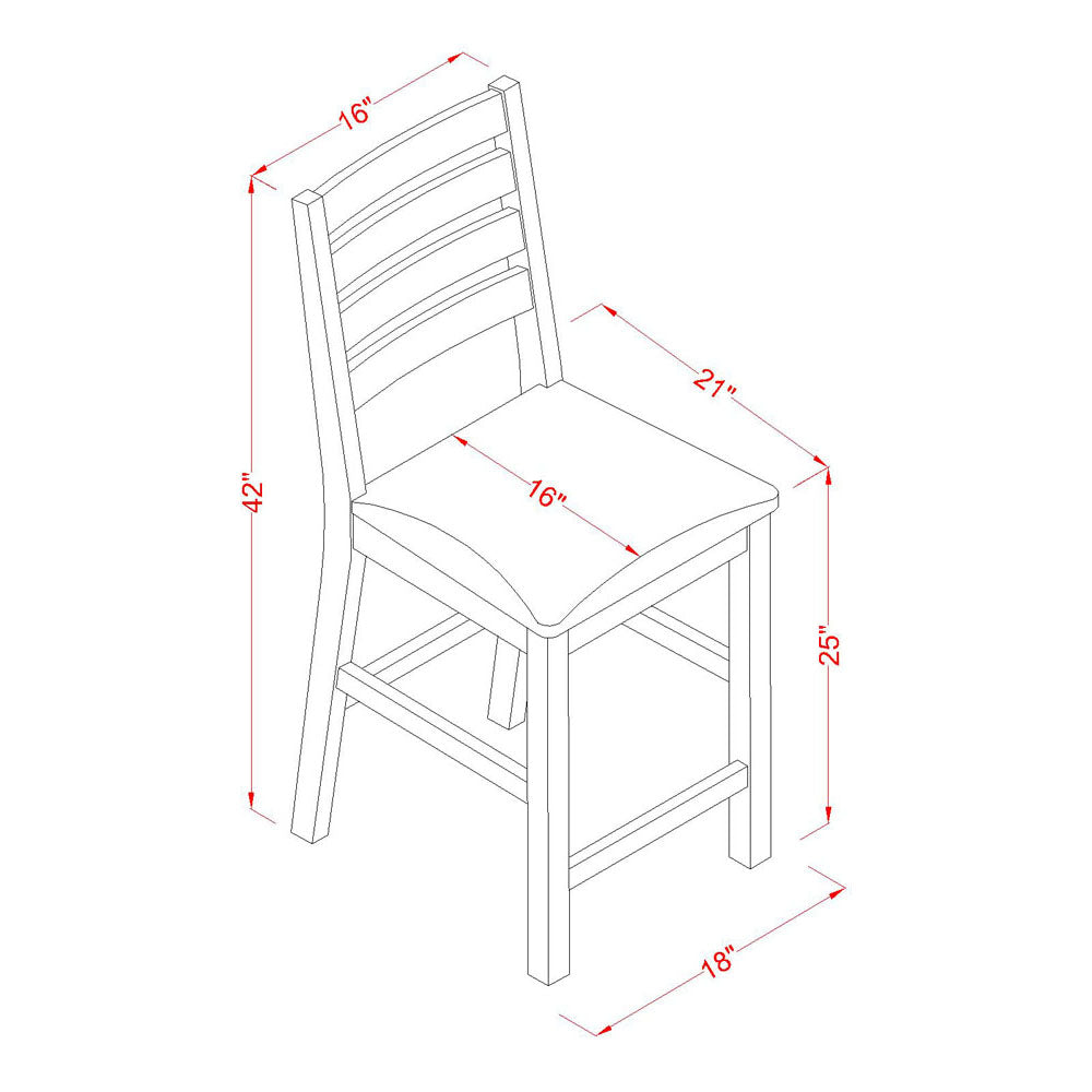 East West Furniture PBCF3-OAK-C 3 Piece Counter Height Pub Set for Small Spaces Contains a Square Kitchen Table and 2 Linen Fabric Dining Room Chairs