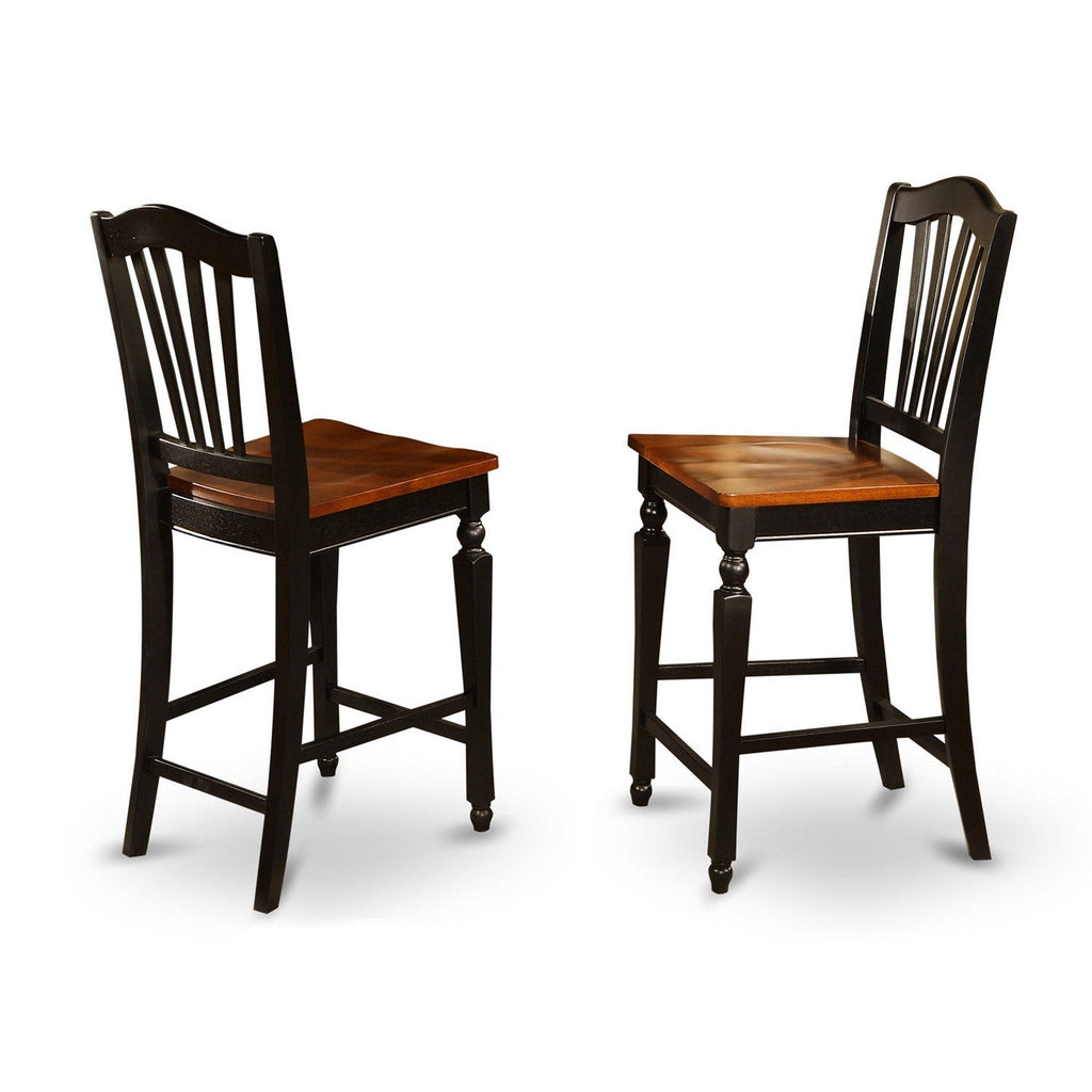 East West Furniture YACH5-BLK-W 5 Piece Counter Height Dining Table Set Includes a Rectangle Kitchen Table and 4 Dining Room Chairs