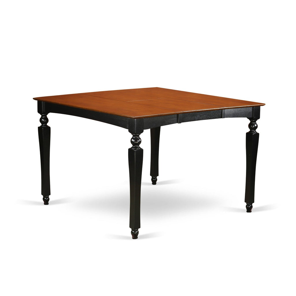 East West Furniture CHEL9-BLK-W 9 Piece Kitchen Counter Height Dining Table Set  Includes a Square Wooden Table with Butterfly Leaf and 8 Dining Chairs