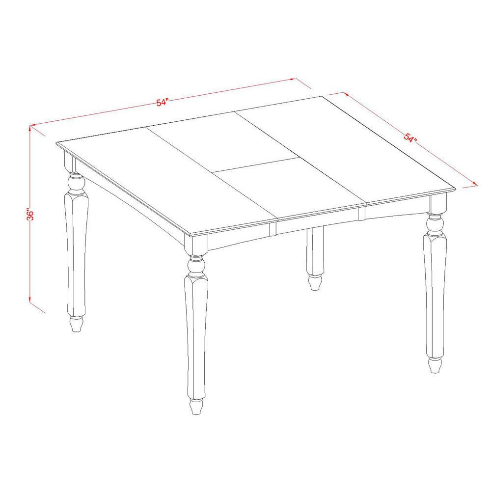 East West Furniture CHEL7-BLK-W 7 Piece Counter Height Pub Set Consist of a Square Dining Table with Butterfly Leaf and 6 Dining Room Chairs, 54x54 Inch, Black & Cherry