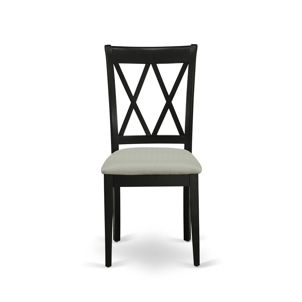 Juego de comedor East West Furniture DUCL7-BLK-C de 7 piezas compuesto por una mesa de comedor rectangular y 6 sillas tapizadas en tela de lino.