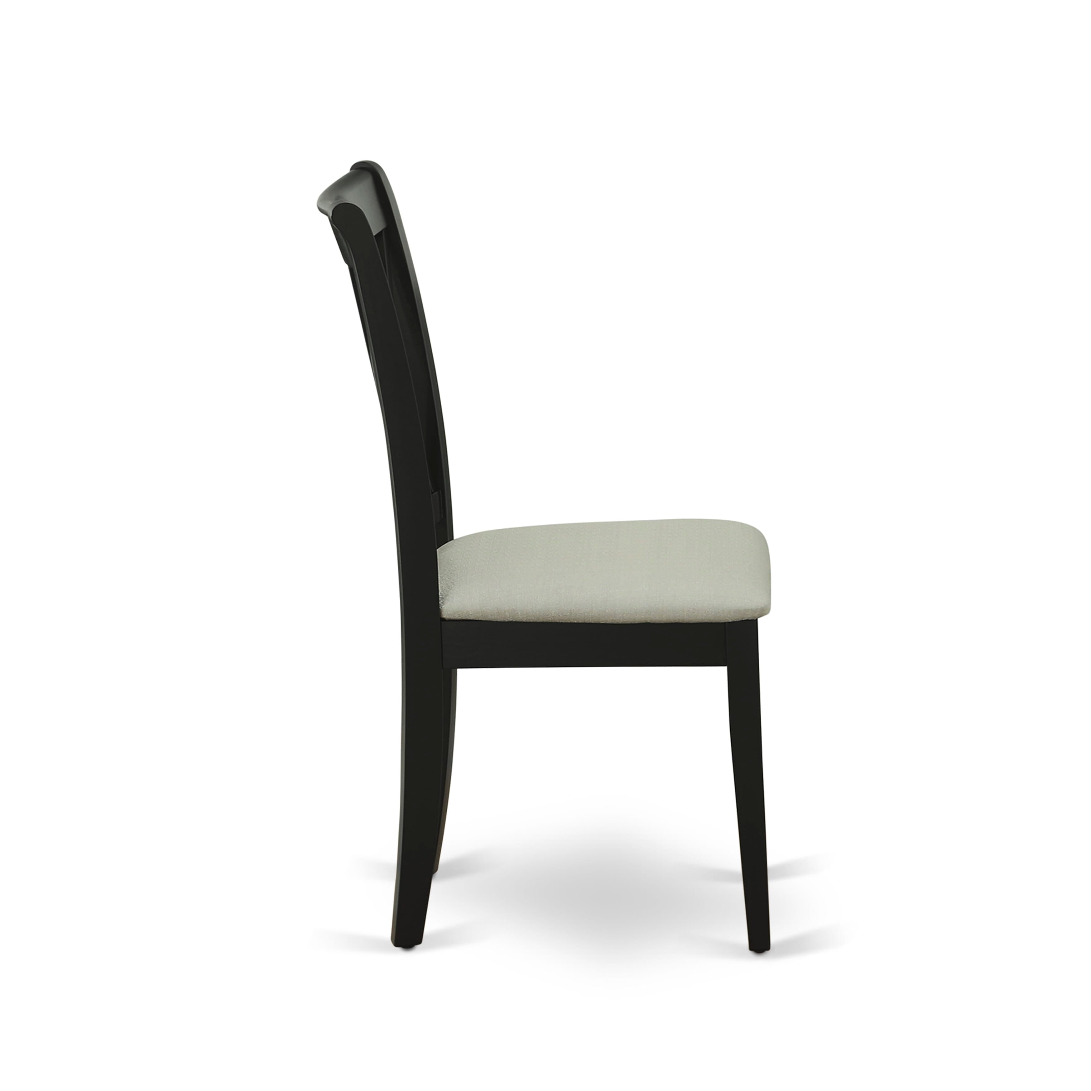 East West Furniture ESCL3-BCH-C 3-Piece Dining Table SetInclude a Dining Table and 2 Linen Fabric Dining Room Chairs with Double X Back - Black Finish