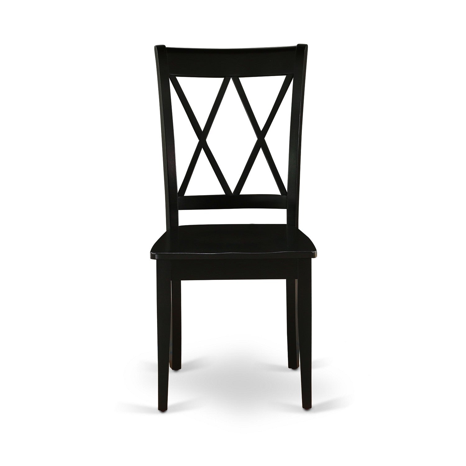 LGCL5-BLK-W 5Pc Rectangle 66/84 Inch Kitchen Table With 18 In Leaf And Four Wood Seat Dining Chairs