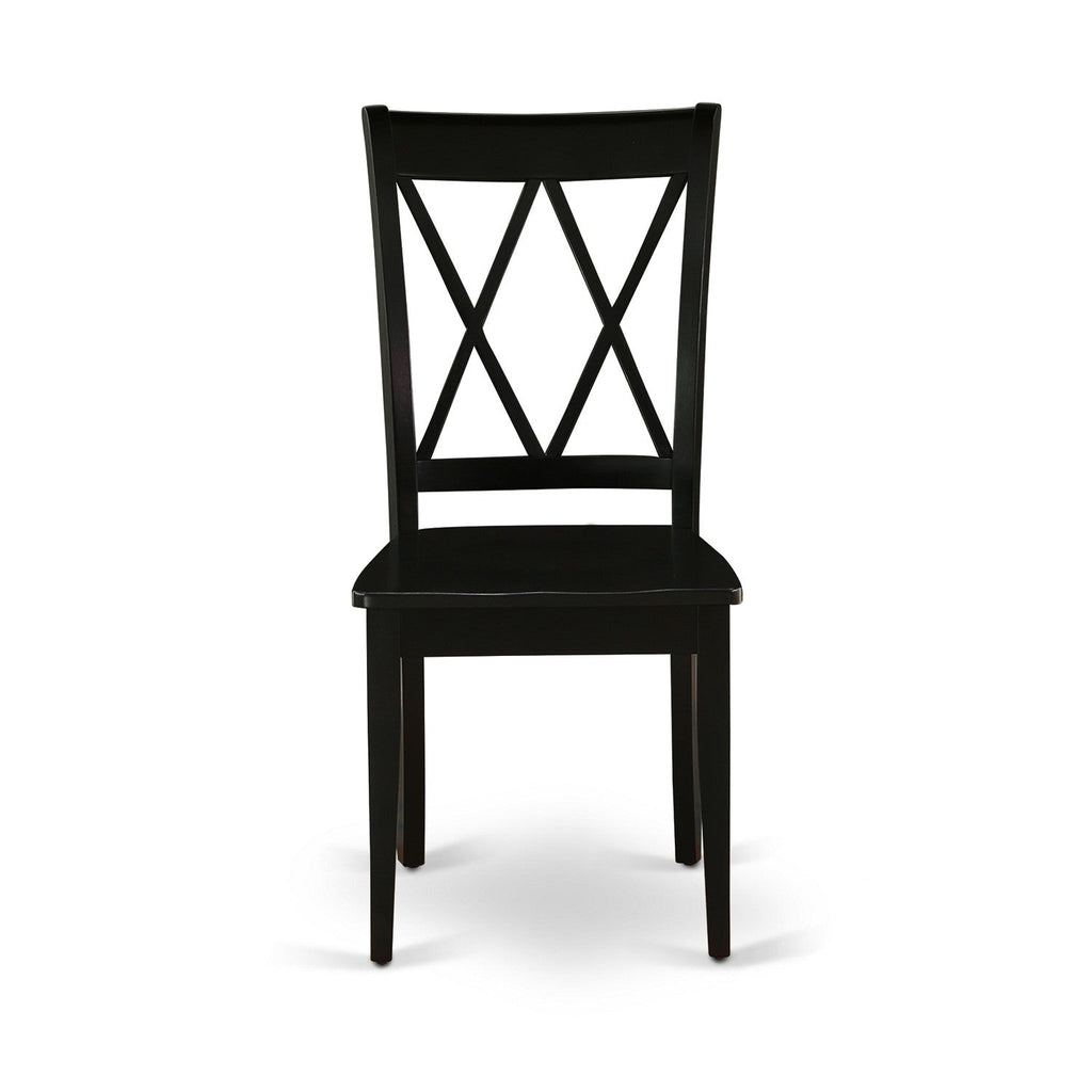 East West Furniture WECL5-BLK-W 5 Piece Kitchen Table Set for 4 Includes a Rectangle Dining Room Table with Butterfly Leaf and 4 Dining Chairs