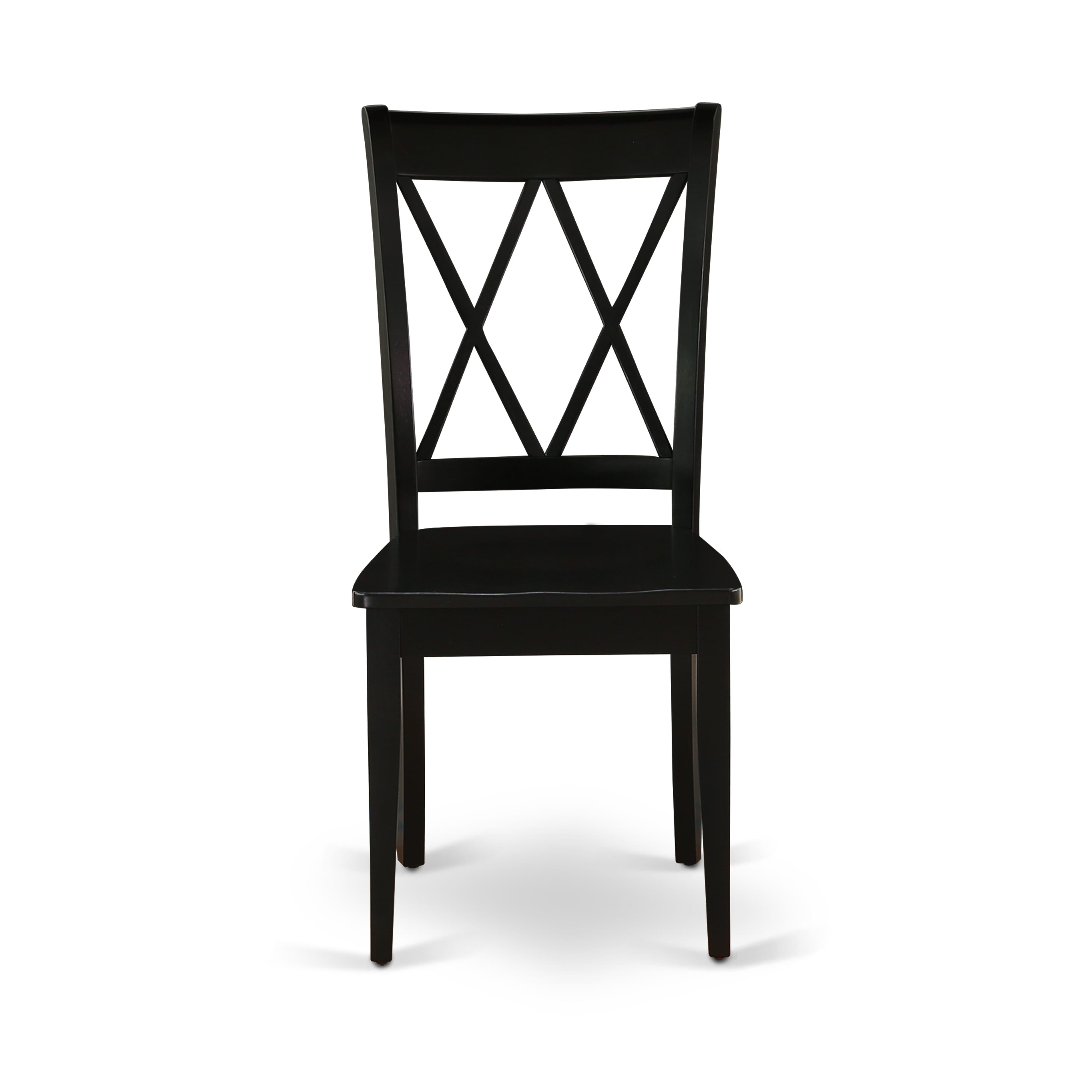 East West Furniture AMCL5-BCH-W 5-Piece Dining Room Set Contains a Modern Dining Table and 4 Mid Century Dining Chairs with Double-X Back - Black Finish