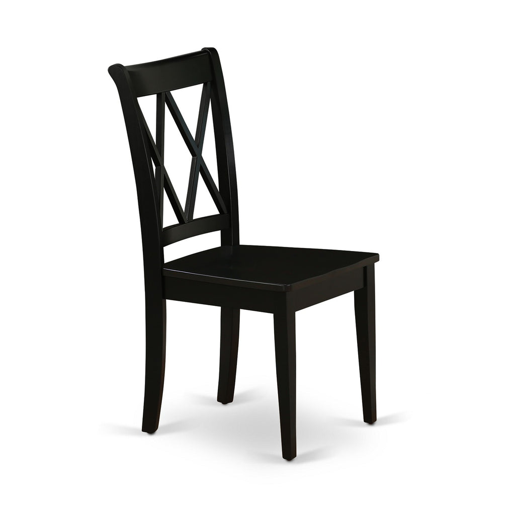Sillas de comedor Clarksville CLC-BLK-W de East West Furniture: sillas de madera con respaldo cruzado doble