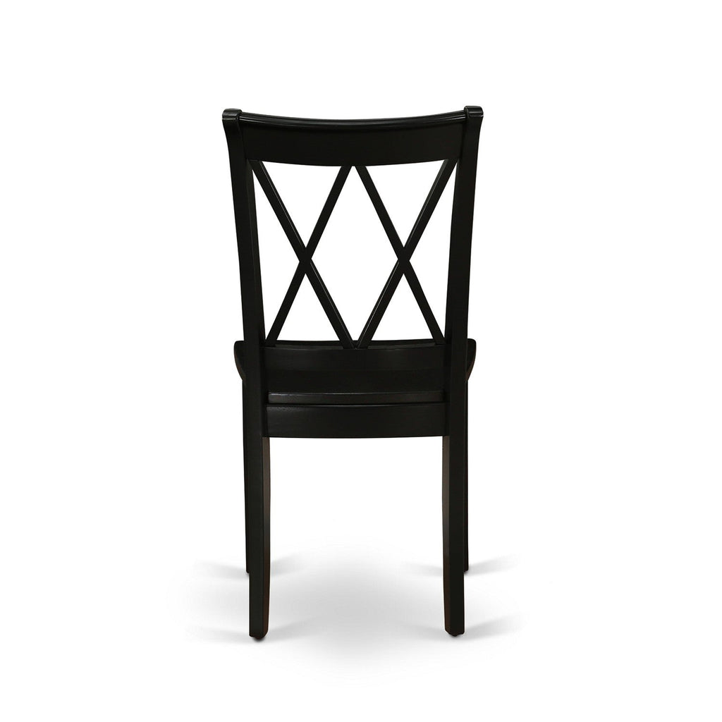 East West Furniture NOCL5-BLK-W 5 Piece Dining Table Set for 4 Includes a Rectangle Kitchen Table with Butterfly Leaf and 4 Dinette Chairs