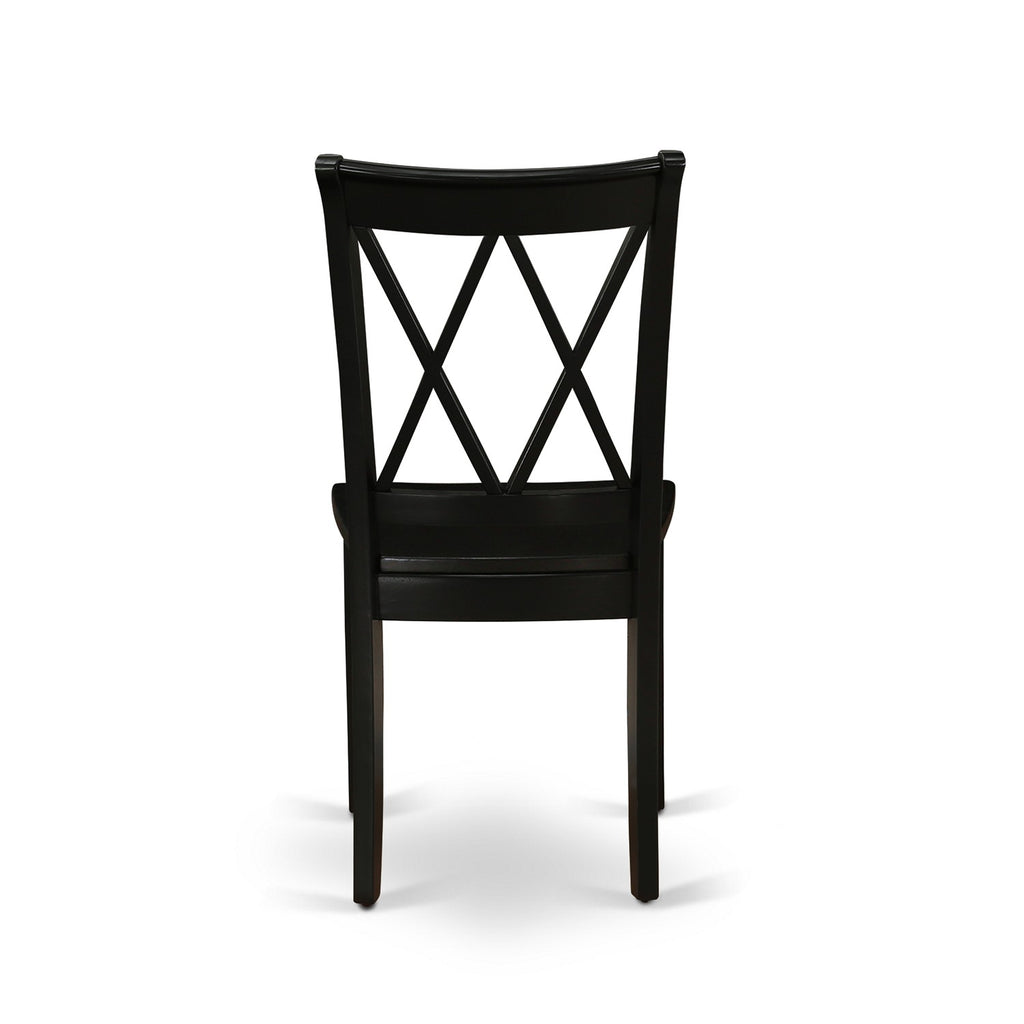 East West Furniture DLCL5-BLK-W 5 Piece Dining Table Set for 4 Includes a Round Kitchen Table with Dropleaf and 4 Dining Room Chairs