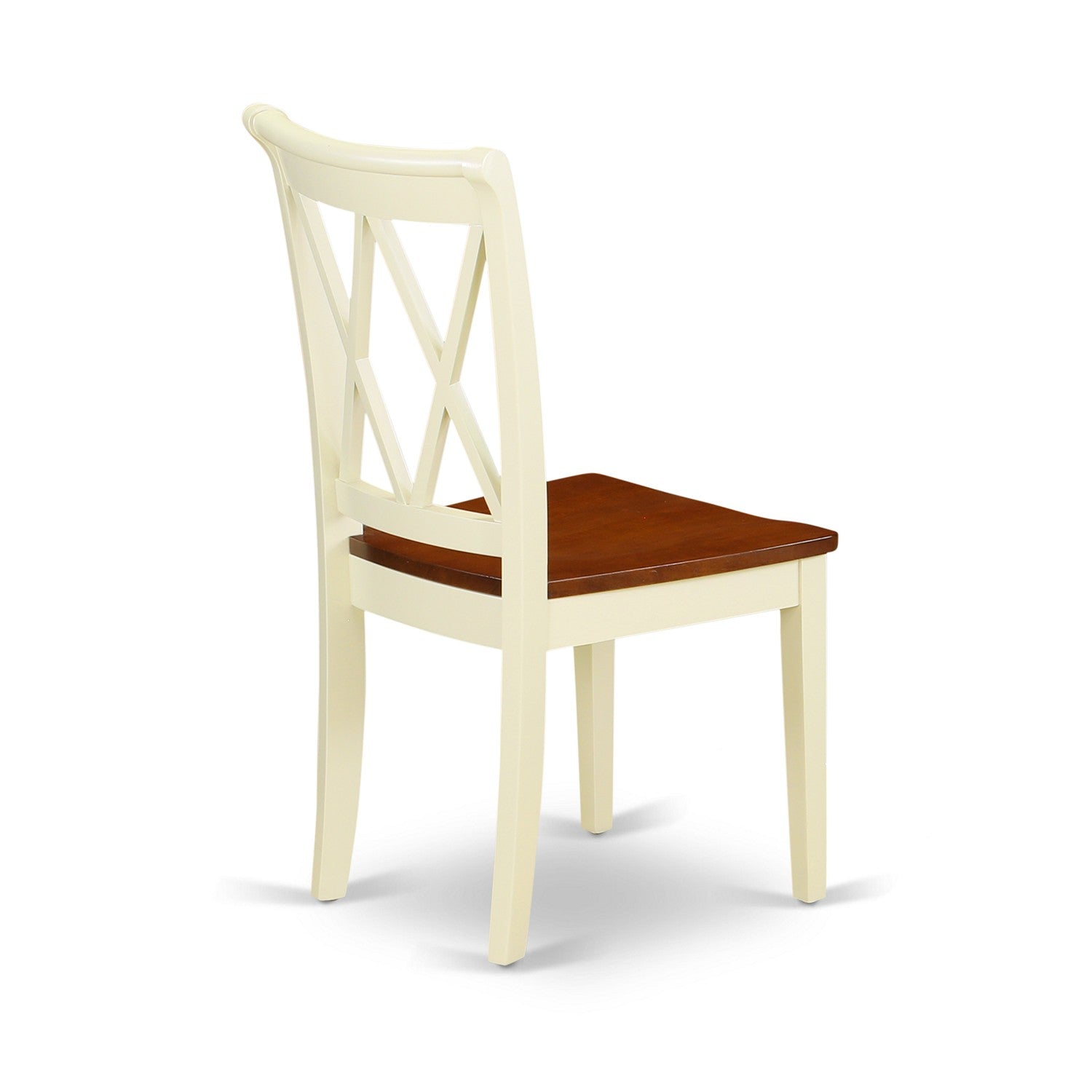 Sillas de comedor Clarksville CLC-BMK-W de East West Furniture: sillas de madera con respaldo cruzado doble