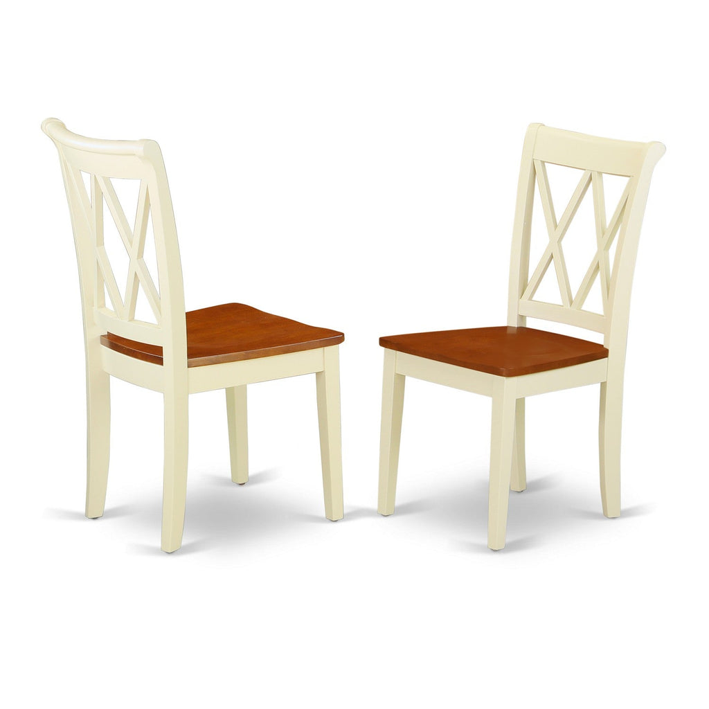East West Furniture NICL6-BMK-W 6 Piece Dining Room Table Set Contains a Rectangle Kitchen Table with Butterfly Leaf and 4 Dining Chairs with a Bench