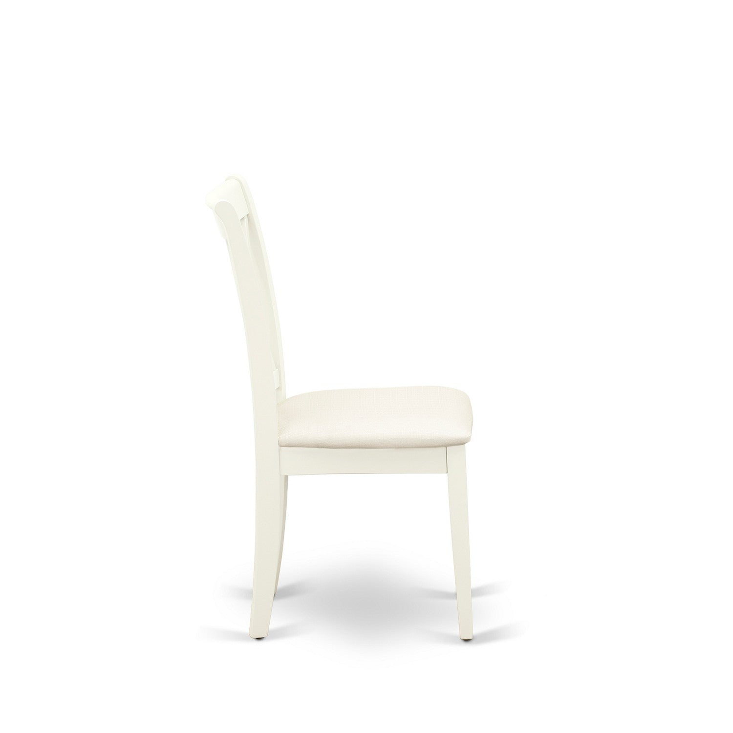 East West Furniture DMCL3-LWH-C 3 Piece Dining Room Table Set Includes 1 Drop Leaves Wood Dining Table and 2 linen white Dinning Room Chairs with Double X-Back - linen white Finish