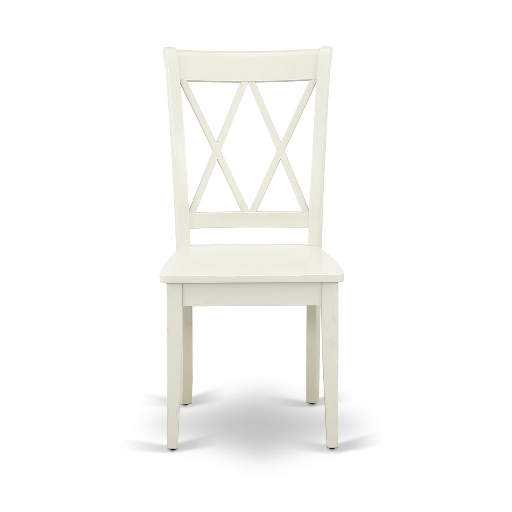 Juego de comedor de 5 piezas East West Furniture NDCL5-LWH-W. Incluye una mesa de comedor rectangular con alas abatibles y 4 sillas de cocina.