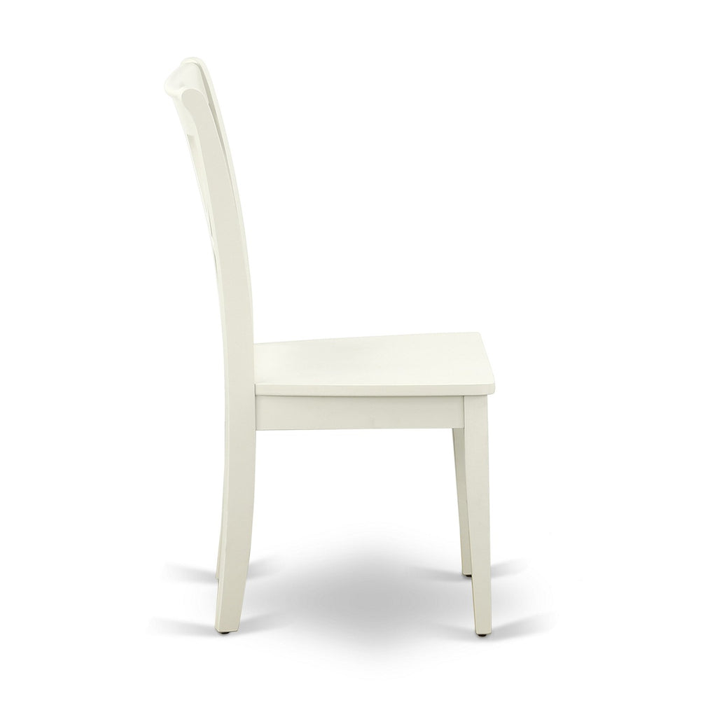 East West Furniture CLC-LWH-W Clarksville Dining Room Chairs - Double Cross Back Wood Seat Chairs, Set of 2, Linen White