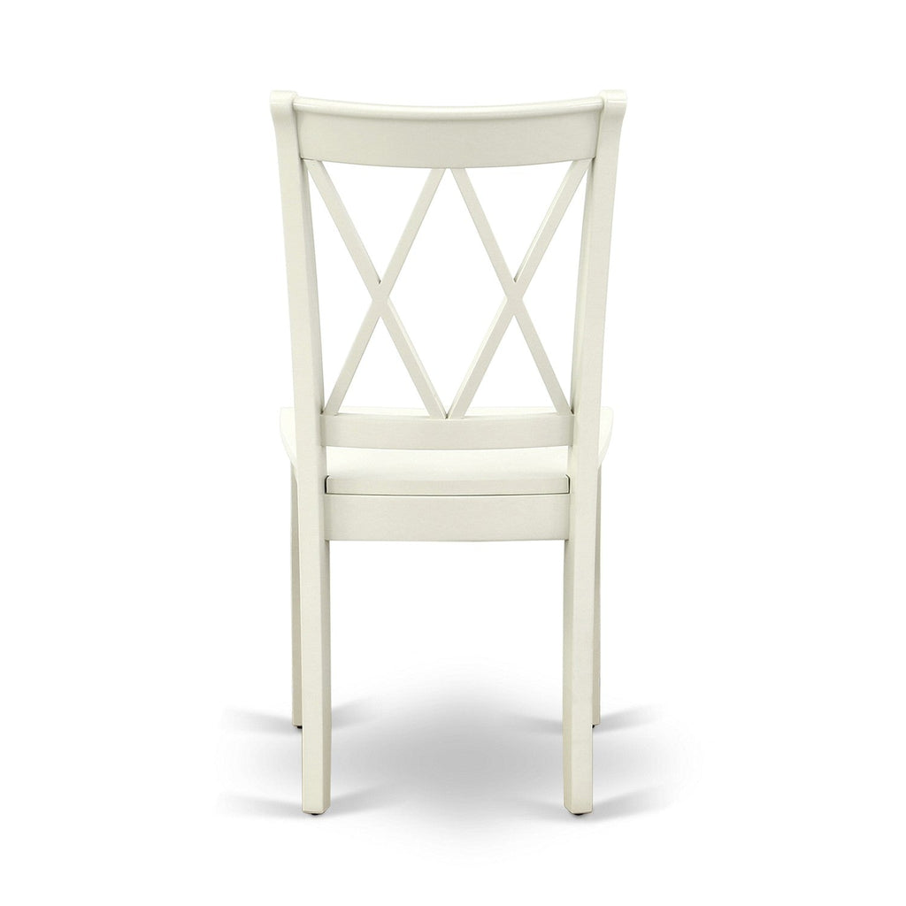 East West Furniture WECL5-LWH-W 5 Piece Dining Room Furniture Set Includes a Rectangle Wooden Table with Butterfly Leaf and 4 Kitchen Dining Chairs