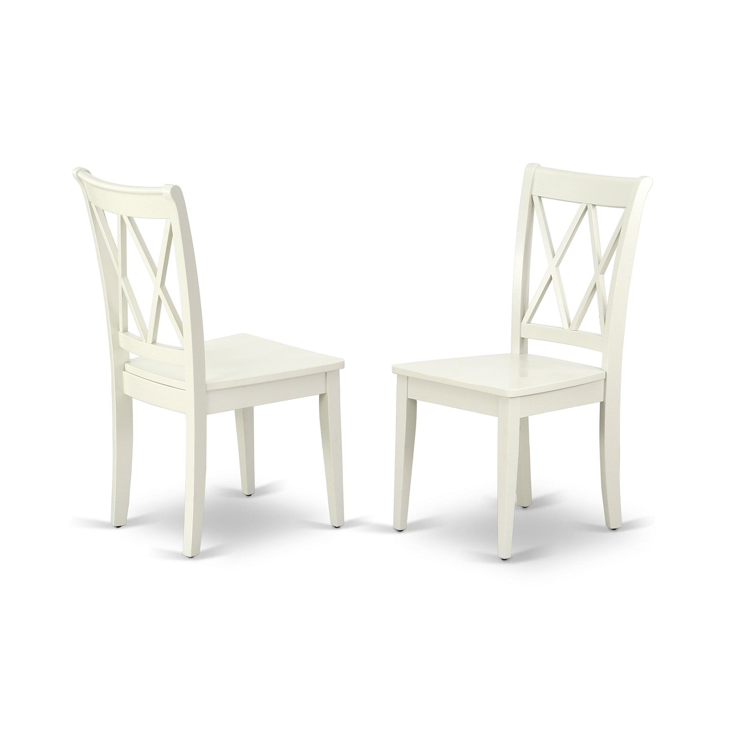 Juego de mesa de comedor East West Furniture AVCL7-LWH-W de 7 piezas compuesto por una mesa ovalada de madera con hojas de mariposa y 6 sillas de comedor.