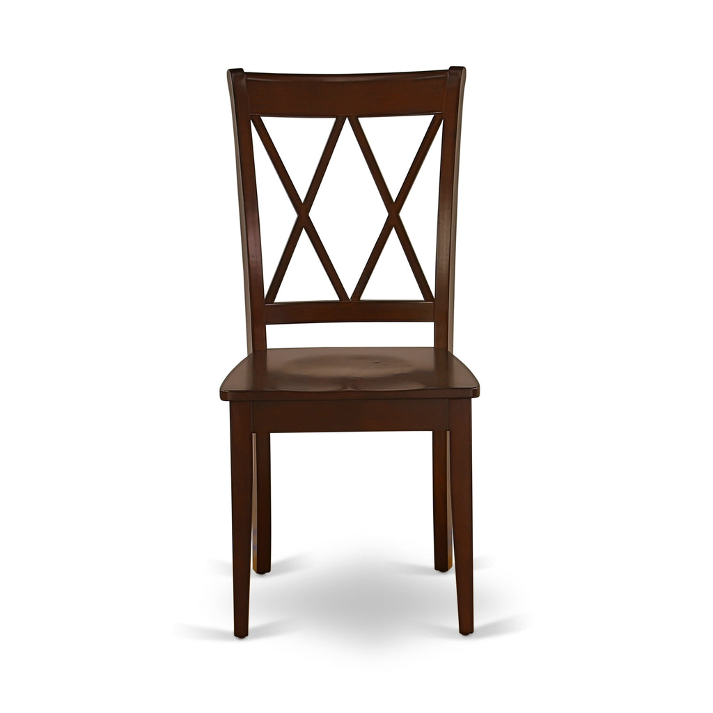 East West Furniture NDCL5-MAH-W 5 Piece Dining Room Table Set Includes a Rectangle Kitchen Table with Dropleaf and 4 Dining Chairs