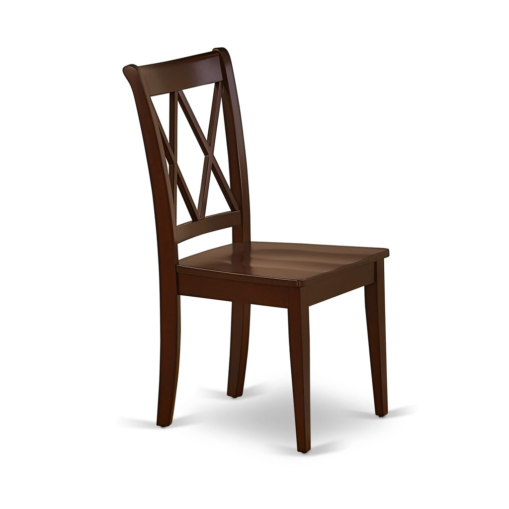 East West Furniture NDCL5-MAH-W 5 Piece Dining Room Table Set Includes a Rectangle Kitchen Table with Dropleaf and 4 Dining Chairs