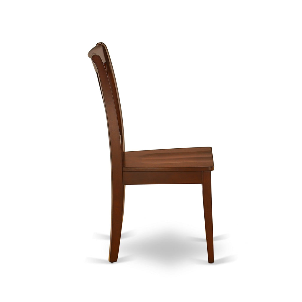 East West Furniture CLC-MAH-W Clarksville Dining Chairs - Double Cross Back Solid Wood Seat Chairs, Set of 2, Mahogany