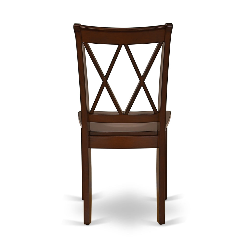 East West Furniture NDCL5-MAH-W 5 Piece Dining Room Table Set Includes a Rectangle Kitchen Table with Dropleaf and 4 Dining Chairs