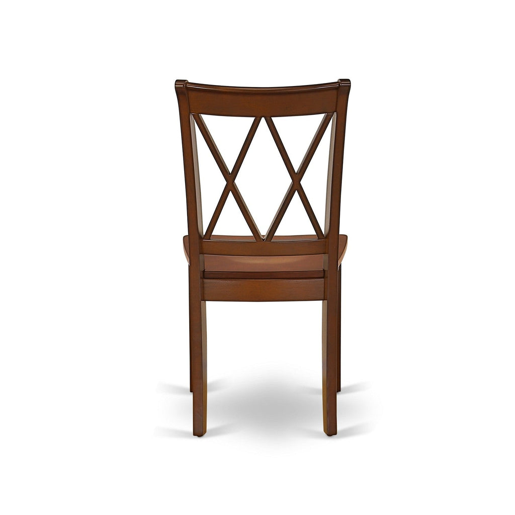 East West Furniture DUCL5-MAH-W 5 Piece Dining Room Furniture Set Includes a Rectangle Kitchen Table and 4 Dining Chairs