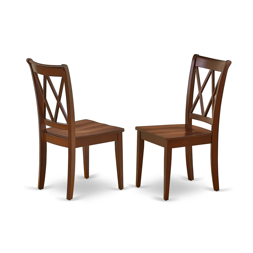 East West Furniture NDCL5-MAH-W 5 Piece Dining Room Table Set Includes a Rectangle Kitchen Table with Dropleaf and 4 Dining Chairs