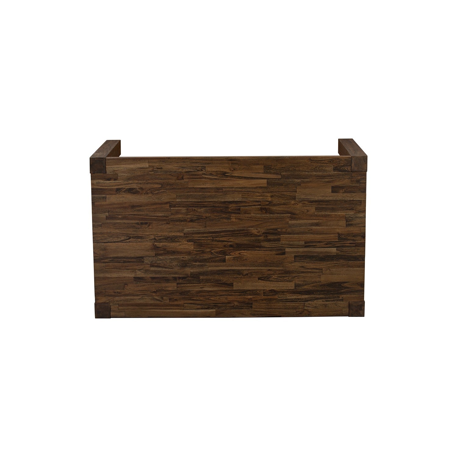 El juego de mesa de comedor de 5 piezas CNVE5-77-21 de East West Furniture incluye una mesa de comedor rectangular de madera rústica y 4 sillas Parsons de tela de lino de color azul.