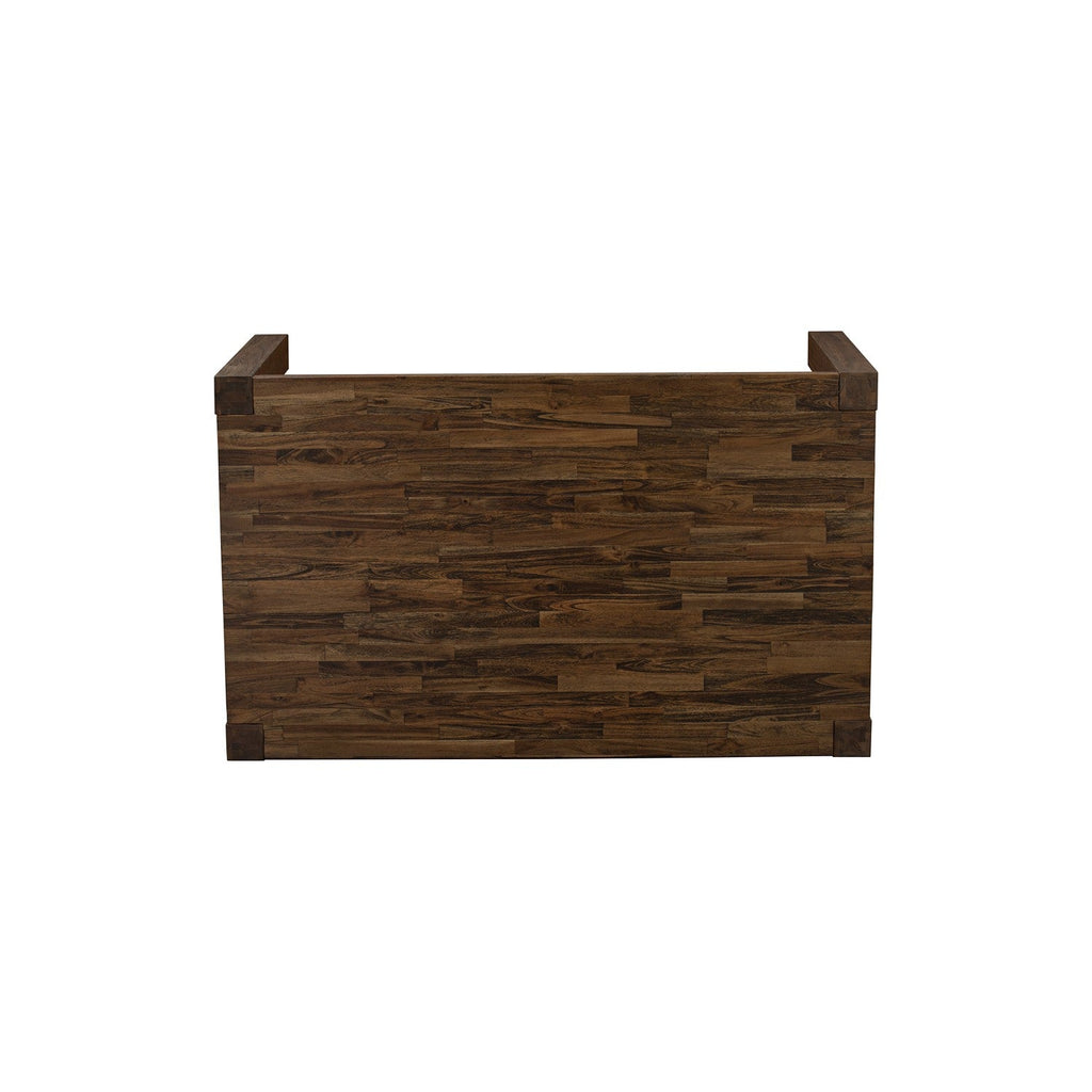 East West Furniture CNEL7-77-18 7 Piece Dining Room Table Set Consist of a Rectangle Rustic Wood Dining Table and 6 Brown Linen Linen Fabric Upholstered Chairs