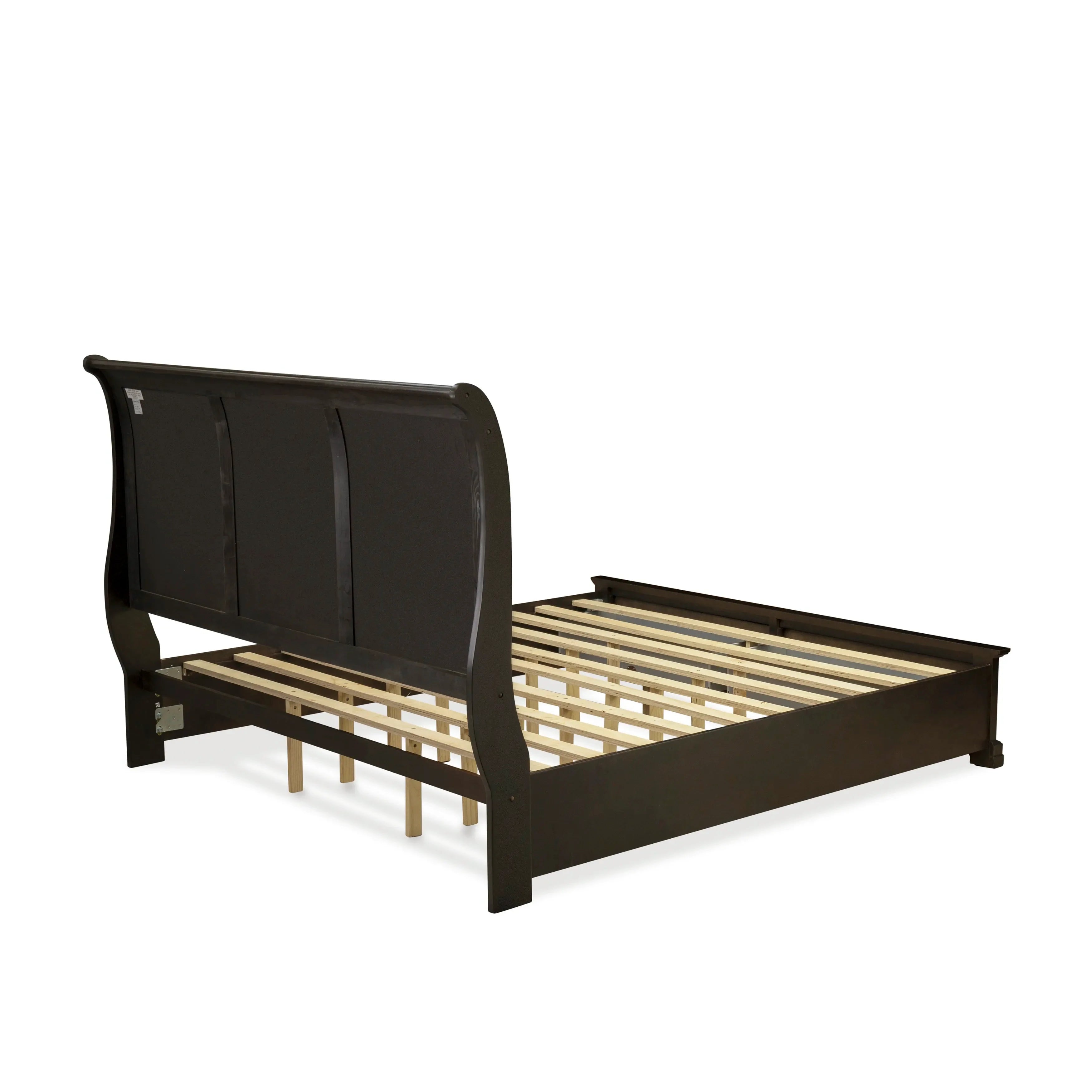 EAST WEST FURNITURE - CO21-K1N00C - 3 Pc King Size Bedroom Set with Luxurious Style Headboard King Bed, Wood Chest and 1 Walnut Nightstand - Wire Brushed Walnut Finish