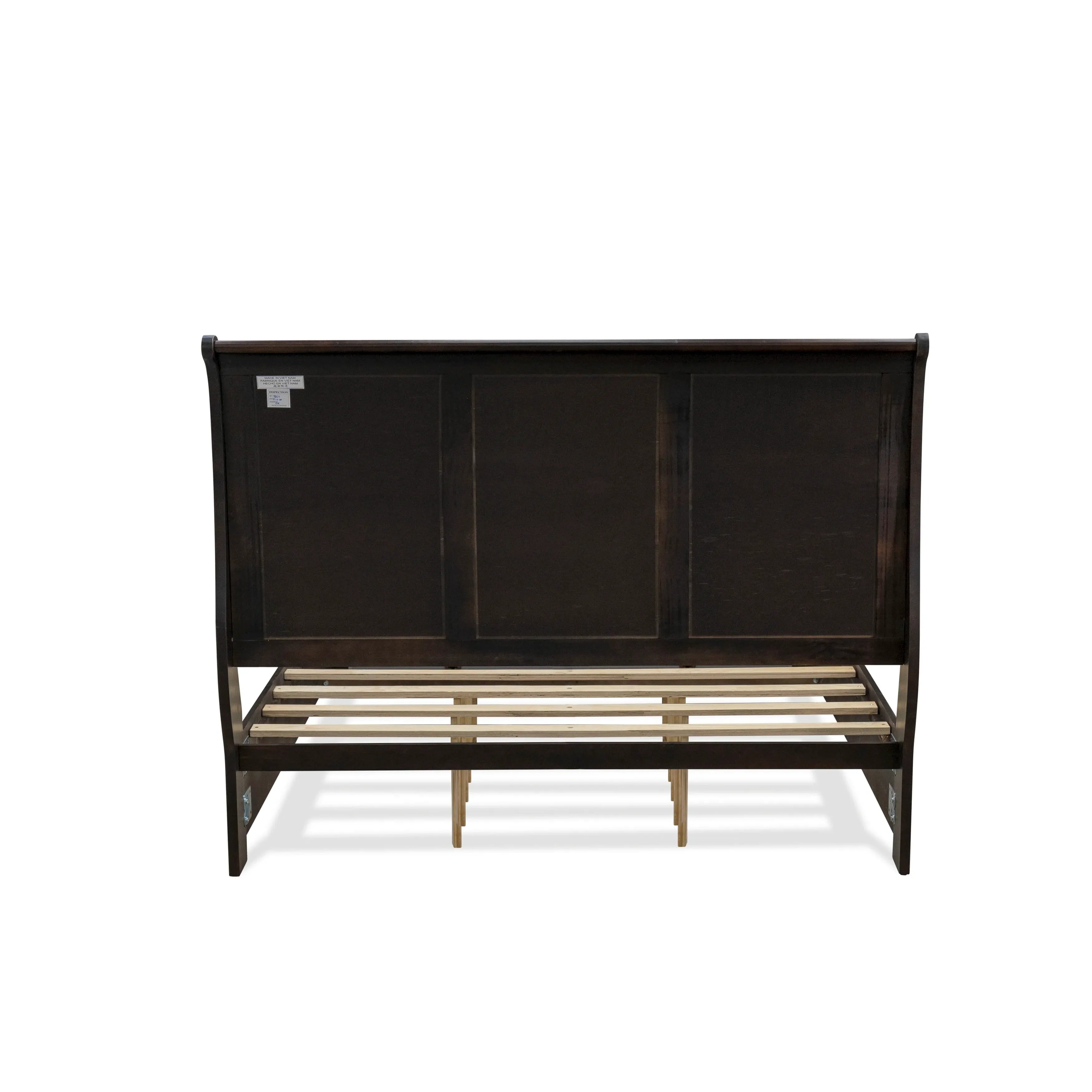 EAST WEST FURNITURE - CO21-K2N00C - 4 Pc King Size Bed Set with Luxurious Style Headboard King Bed Frame, Drawer Chest and 2 Bed Side Tables - Wire Brushed Walnut Finish