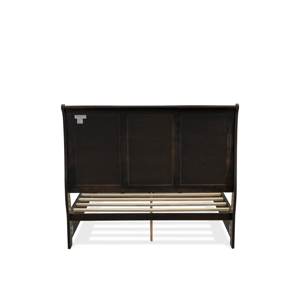 East West Furniture CO21-Q1N00C Cordova 3-Piece Queen Size Bed Set Includes a Wooden Queen Bed, Wooden Bedroom Chester with Drawers and a Modern Nightstand - Wire Brushed Walnut Finish