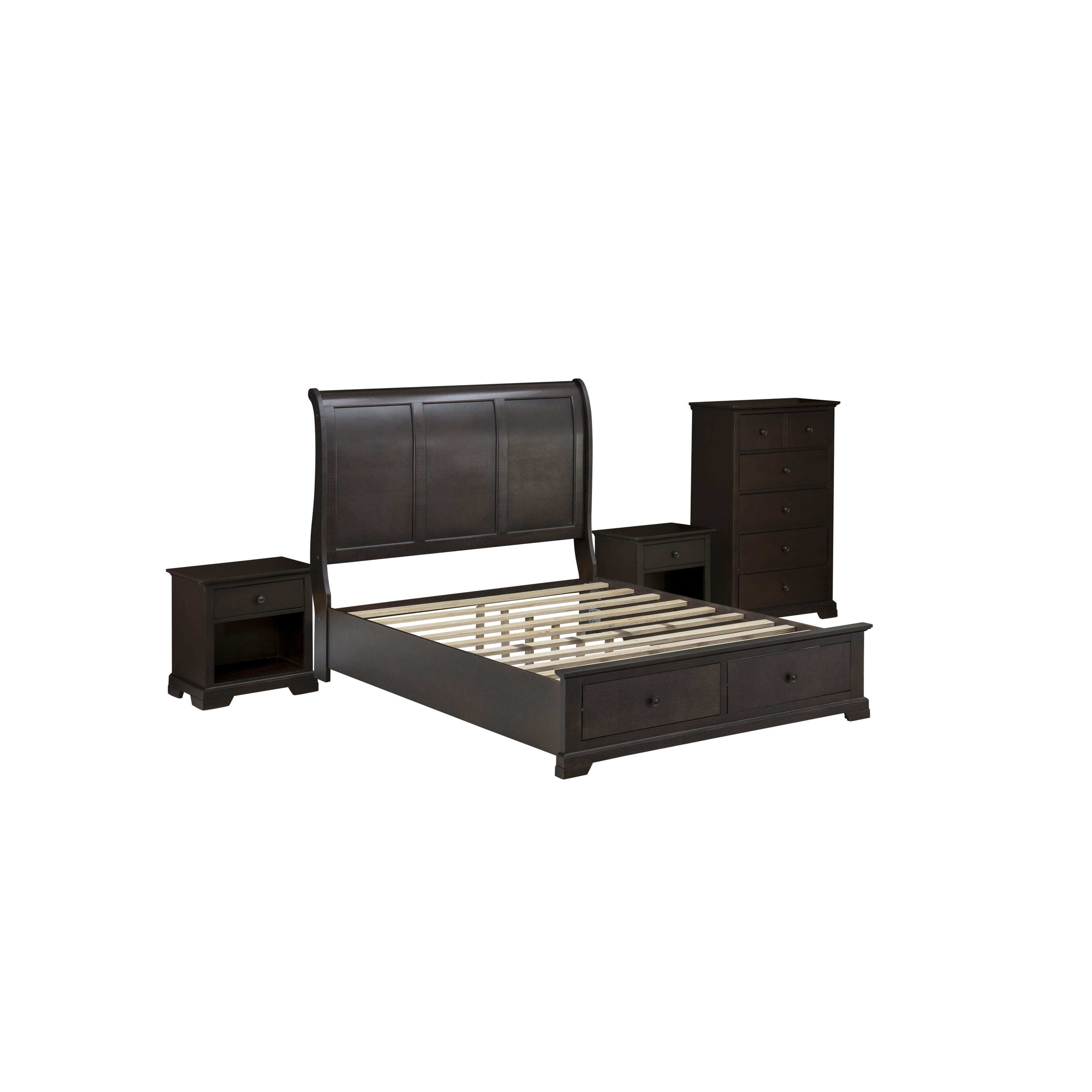 Juego de cama tamaño queen de 4 piezas Cordova CO21-Q2N00C de East West Furniture Contiene una cama tamaño queen