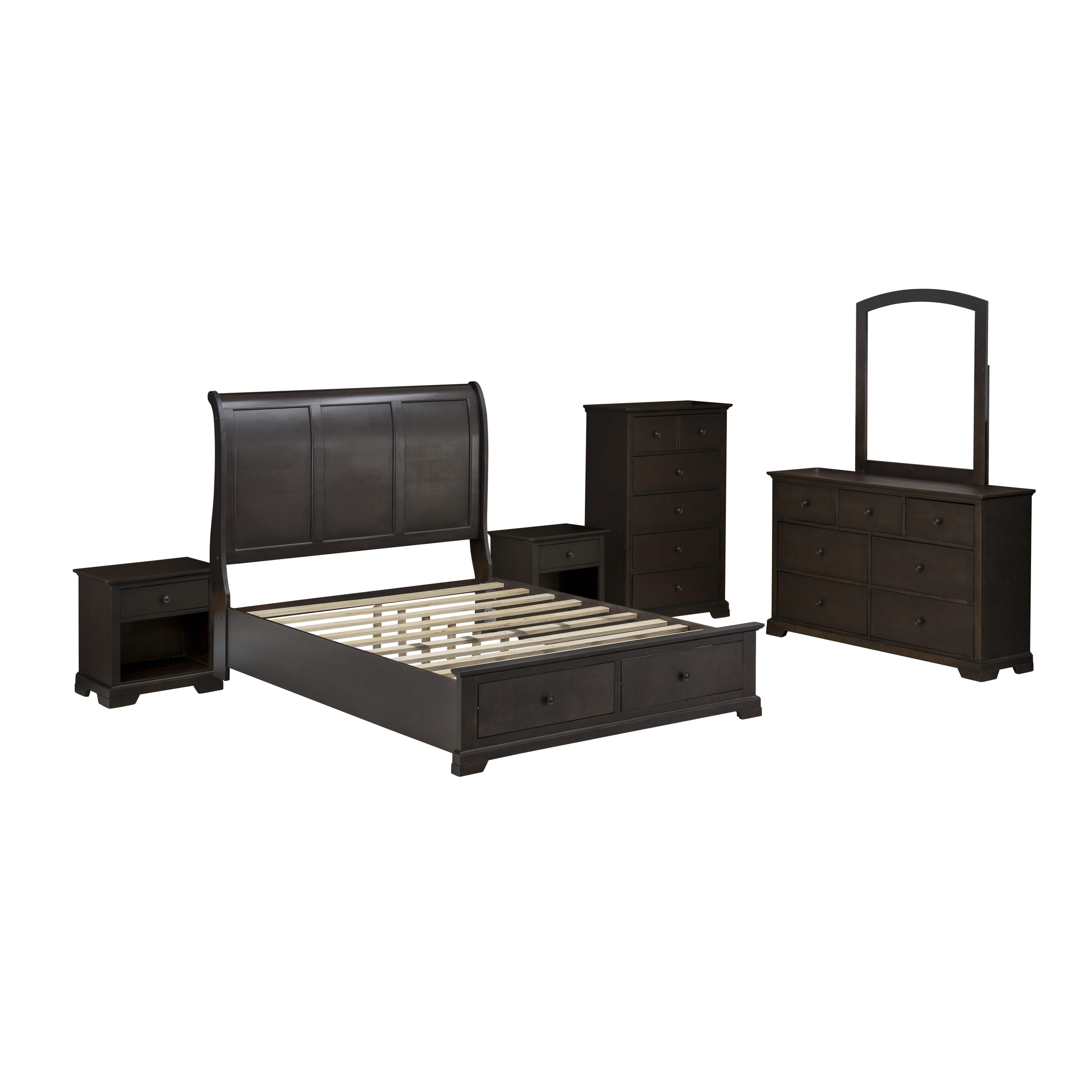 Juego de dormitorio Cordova de 6 piezas East West Furniture CO21-Q2NDMC Incluye una cama tamaño queen