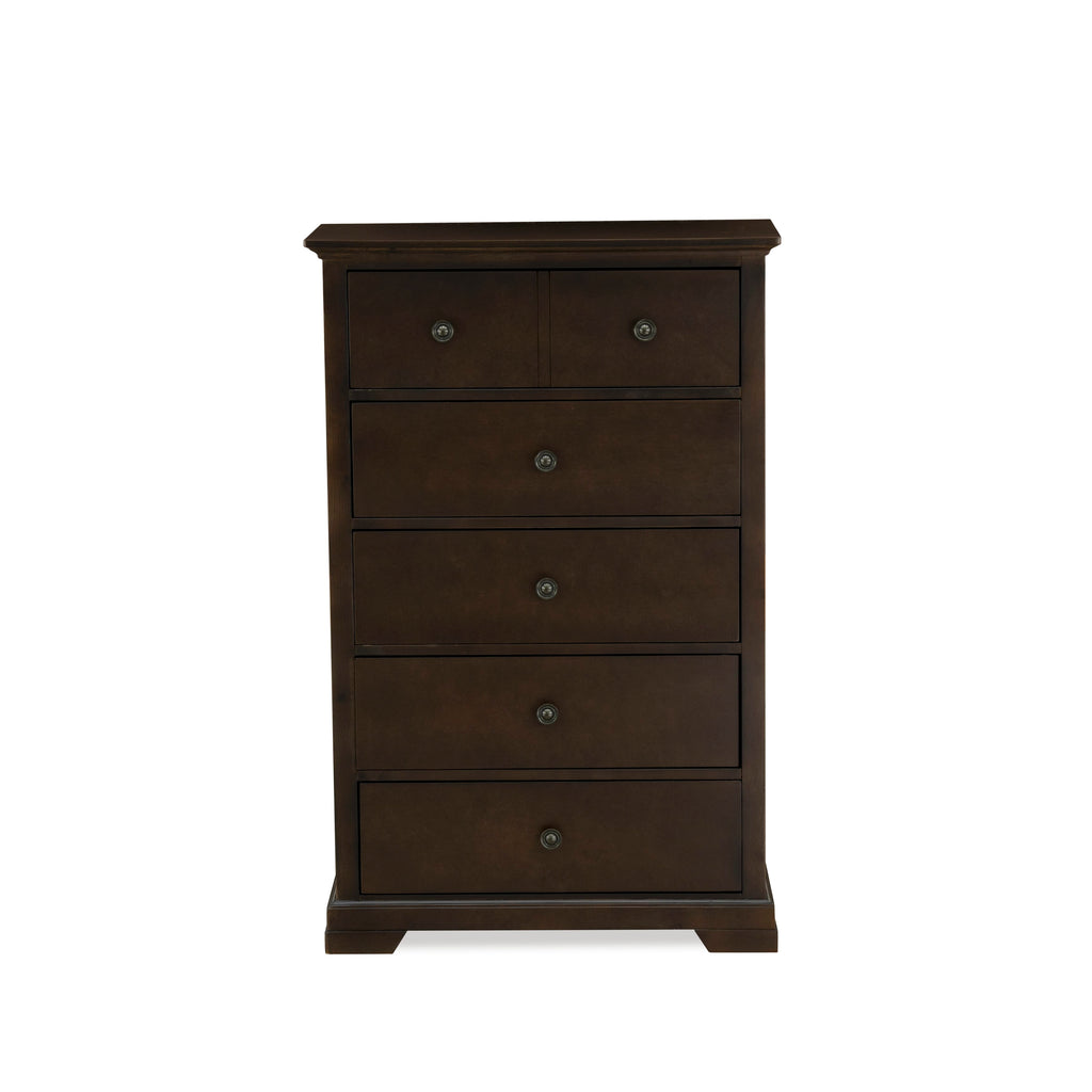 East West Furniture CO21-Q2NDMC Cordova 6-Pc Bedroom Set Includes a Queen Size Bed