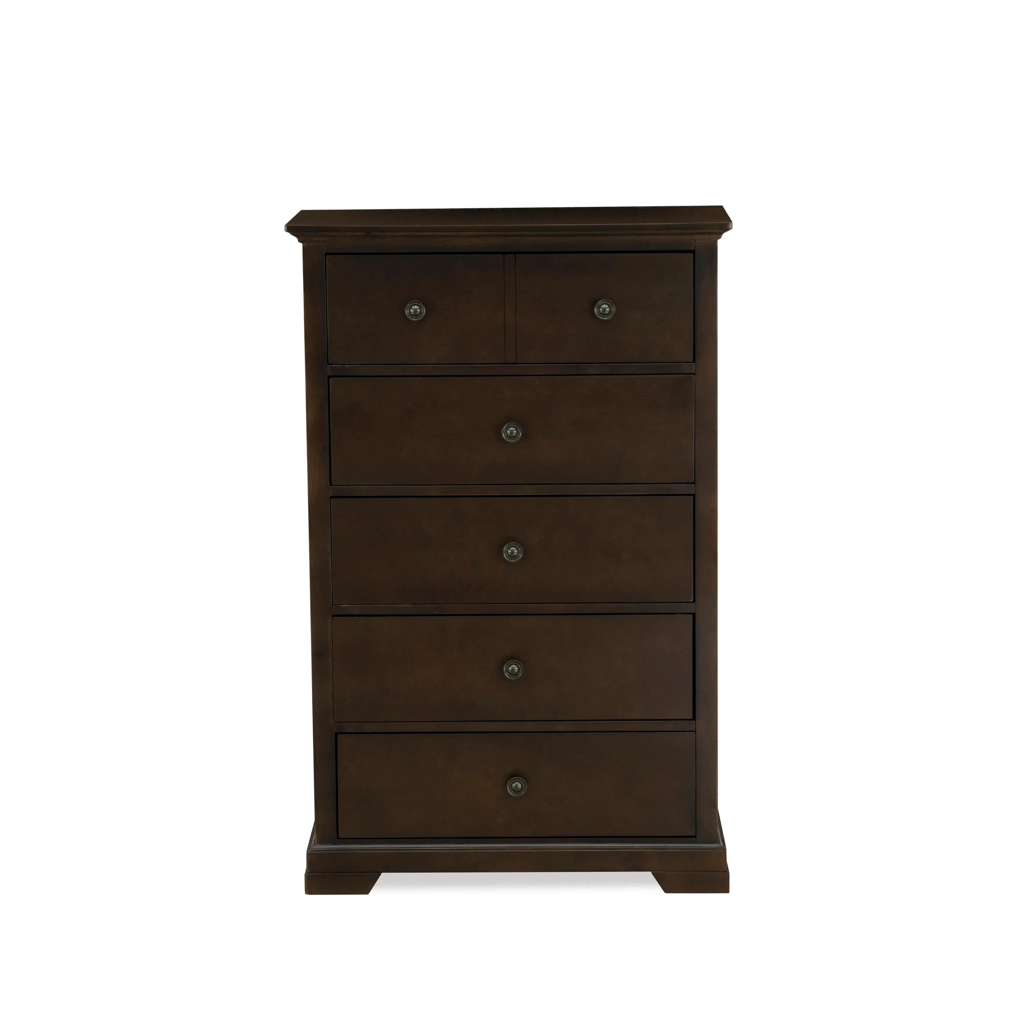 Juego de cama East West Furniture CO21-K1NDMC de 5 piezas con cabecero moderno, plataforma tamaño king