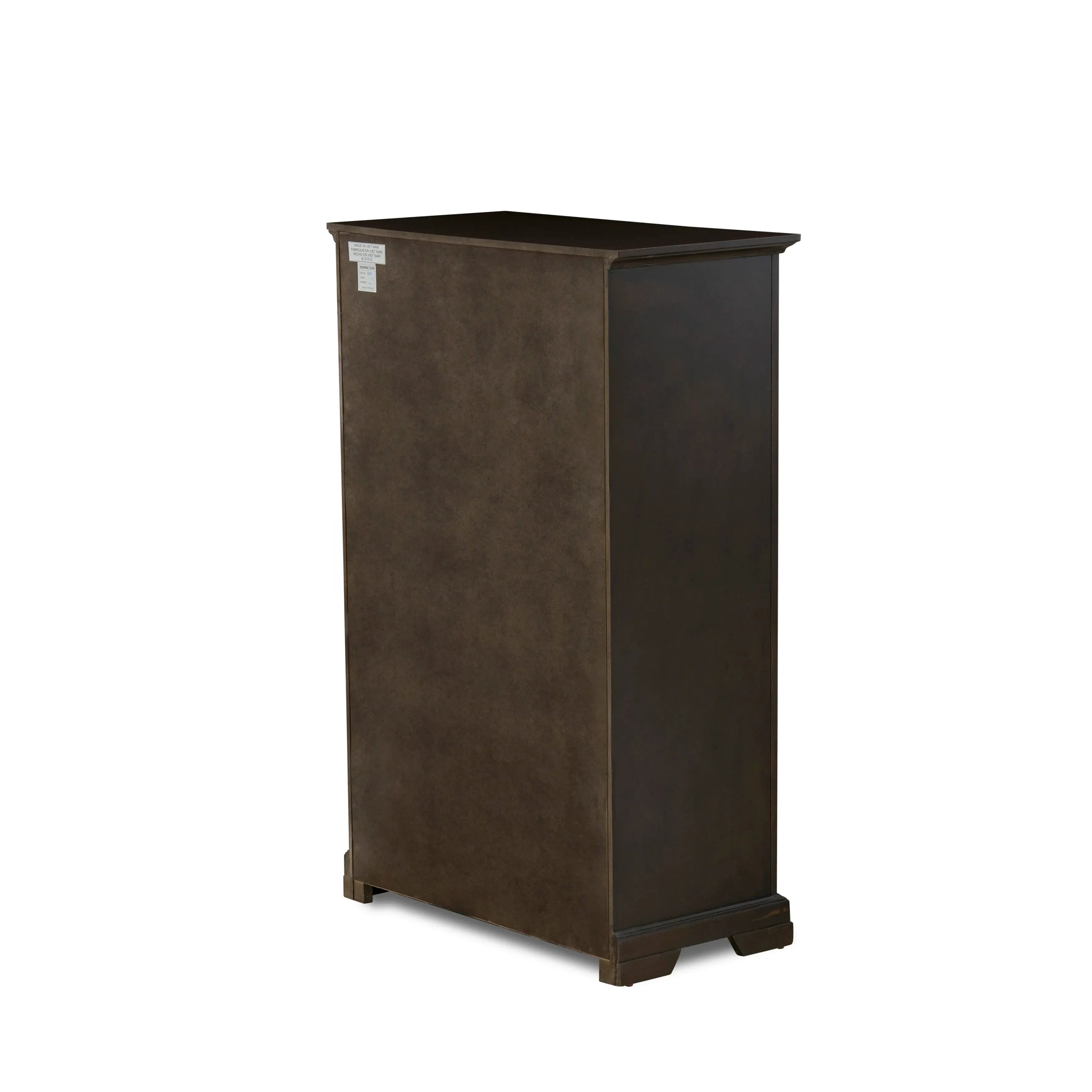 East West Furniture CO21-Q1NDMC Cordova 5-Pc Bedroom Set Consists of a Wooden Queen Bed, Modern Dresser, Bedroom Mirror, Wooden Chest and a Nightstand - Wire Brushed Walnut Finish
