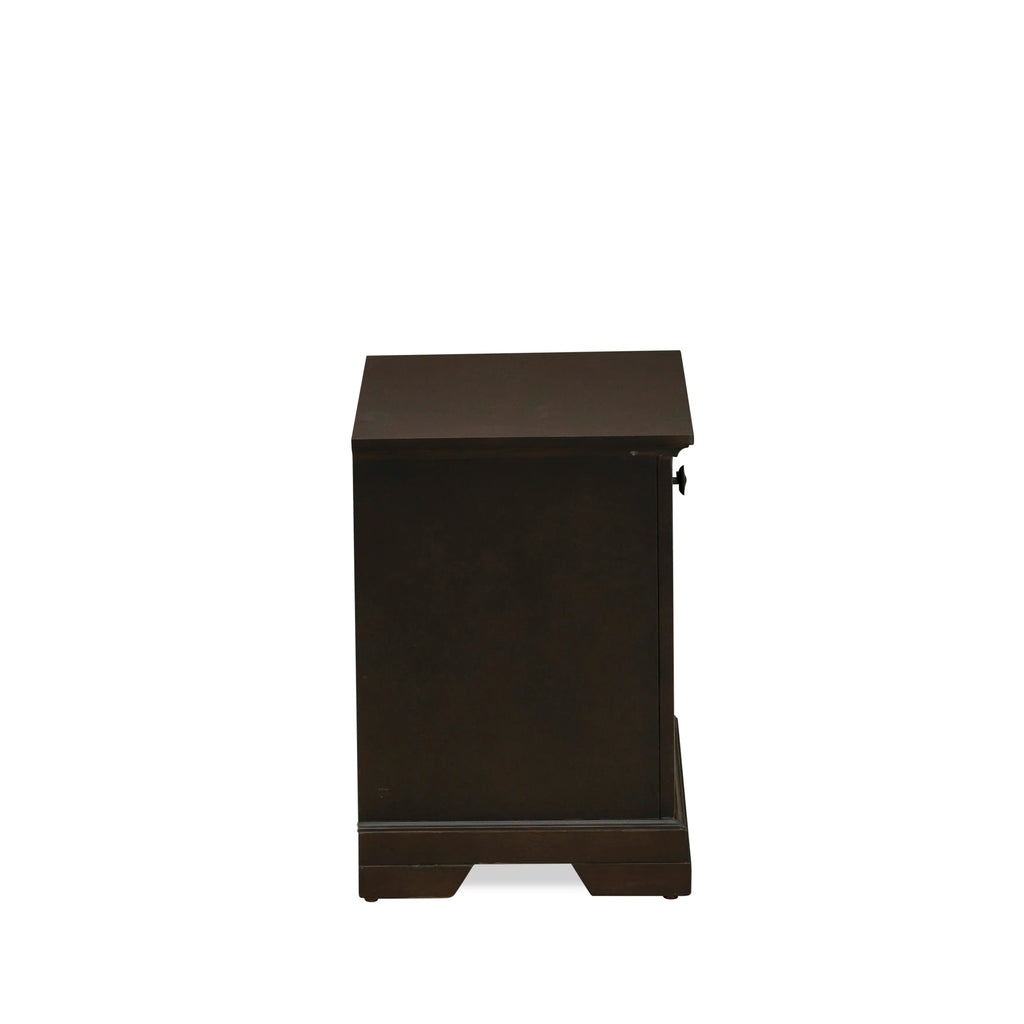 East West Furniture CO21-Q1N00C Cordova 3-Piece Queen Size Bed Set Includes a Wooden Queen Bed, Wooden Bedroom Chester with Drawers and a Modern Nightstand - Wire Brushed Walnut Finish